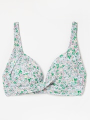 FatFace Green Daisy Field Twist Bikini Top - Image 4 of 4