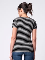 Seraphine Black Stripe Maternity & Nursing T-Shirt 2 Pack - Image 3 of 9