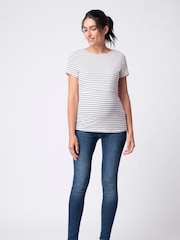 Seraphine Black Stripe Maternity & Nursing T-Shirt 2 Pack - Image 6 of 9