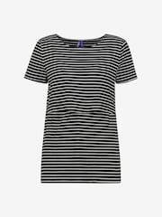 Seraphine Black Stripe Maternity & Nursing T-Shirt 2 Pack - Image 8 of 9