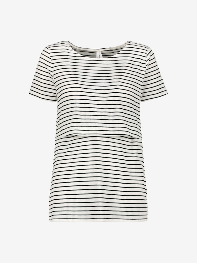 Seraphine Black Stripe Maternity & Nursing T-Shirt 2 Pack - Image 9 of 9