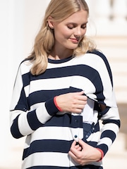Seraphine Boxy Fit Schwangerschafts- und Stilltop mit kräftigen Streifen, 100 % Baumwolle - Bild 3 von 6
