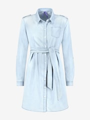 Seraphine 100% Cotton Chambray Belted Maternity Dress - Image 5 of 5