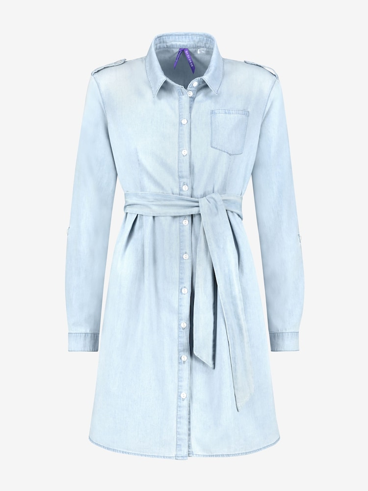 Seraphine 100% Cotton Chambray Belted Maternity Dress - Image 5 of 5