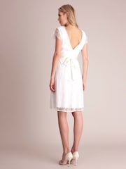 Seraphine White Short Lace V-Neck Maternity Wedding Dress - Image 4 of 6