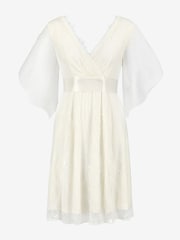 Seraphine White Short Lace V-Neck Maternity Wedding Dress - Image 6 of 6