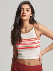 Superdry Grey Vintage Stripe Surf Tank Top - Image 1 of 5