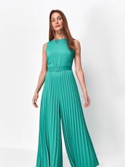 Sonder Studio Glamour Satin Pleated Jumpsuit - Image 3 of 4