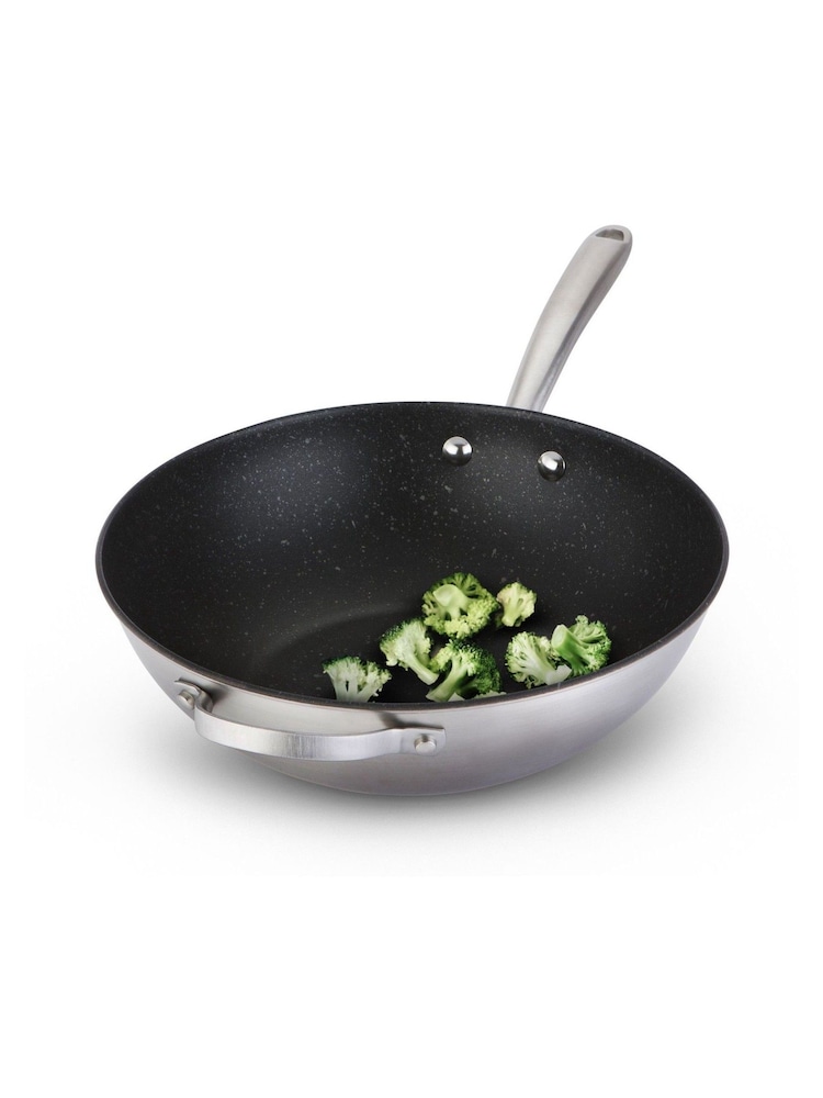 Prestige Silver Scratch Guard Stainless Steel Non-Stick 29cm Stirfry Pan - Image 1 of 6