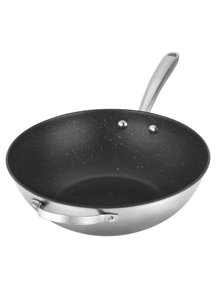 Prestige Silver Scratch Guard Stainless Steel Non-Stick 29cm Stirfry Pan - Image 2 of 6