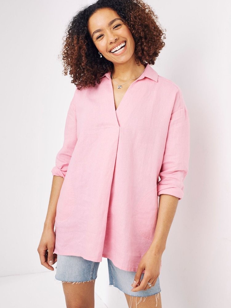 FatFace Pink Saunton Linen Shirt - Image 1 of 4