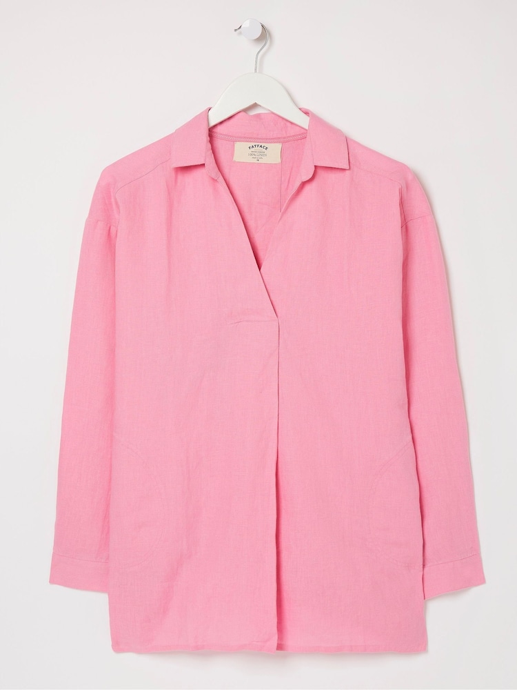 FatFace Pink Saunton Linen Shirt - Image 4 of 4