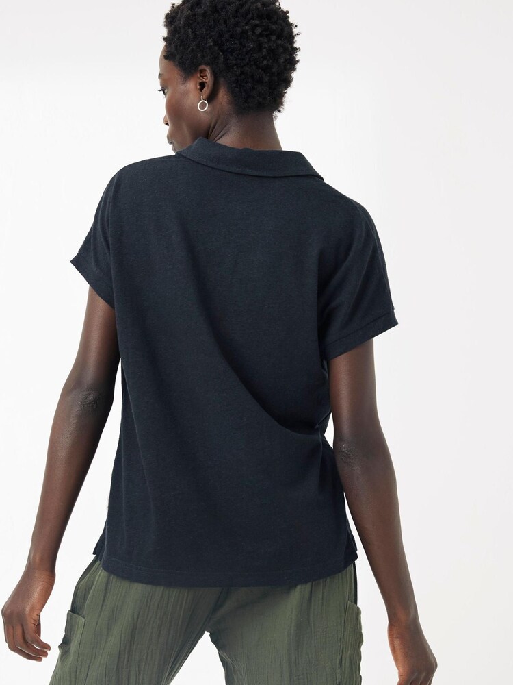 FatFace Hannah Black Hemp Polo Shirt - Image 2 of 4