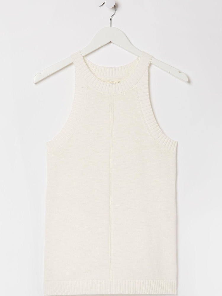 FatFace Florence White Knitted Vest - Image 5 of 5