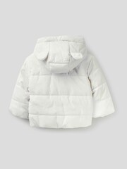 أبيض - معطف مبطن بتفاصيل أذن دب للبنات من Benetton - صورة 2 من 3