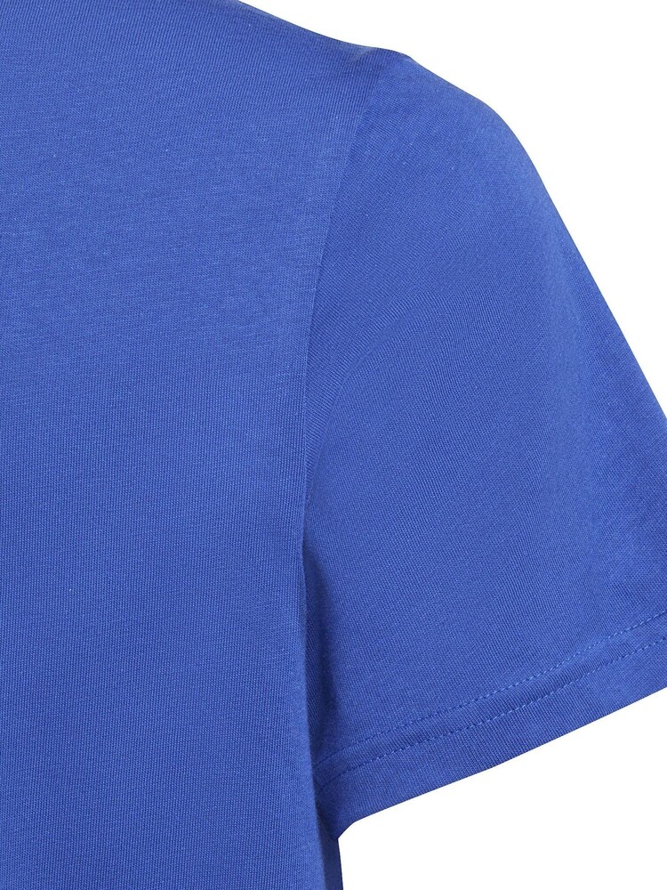 adidas Blue Junior Essentials Small Logo Cotton T-Shirt - Image 5 of 5 adidas Blue Junior Essentials Small Logo Cotton T-Shirt - Image 5 of 5