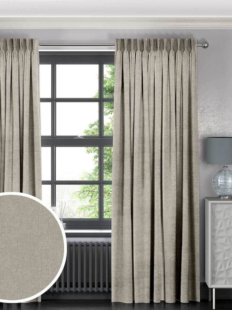 Oatmeal Natural Harvi Made To Measure Curtains - Image 1 of 9