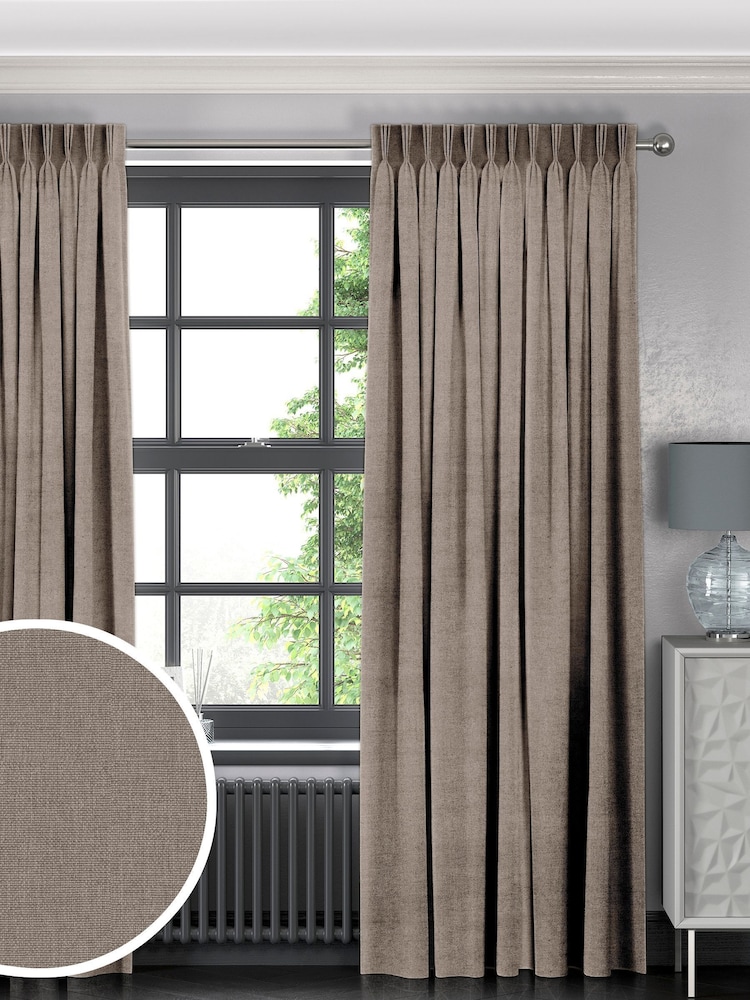 Otter Brown Harvi Made To Measure Curtains - Image 1 of 9