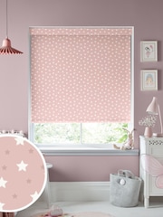 Blush Pink Kids Ditsy Stars Made To Measure Roller Blind - Image 1 of 7