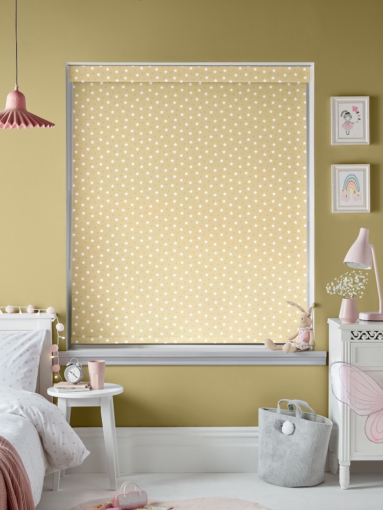 Lemon Yellow Ditsy Stars Made To Measure Roller Blind - Image 2 of 7