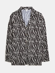 River Island Blue Long Sleeve Plisse All Over Print Shirt - Image 4 of 4