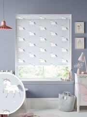 Blue Grey Magical Unicorn Made To Measure Roller Blind - Image 1 of 7