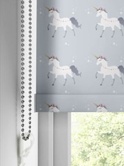 Blue Grey Magical Unicorn Made To Measure Roller Blind - Image 4 of 7