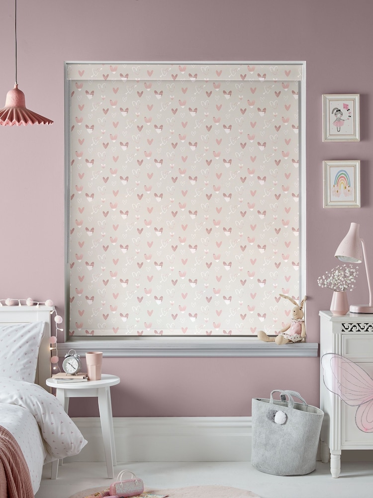 Natural Linen Love Hearts Made To Measure Roller Blinds - Image 2 of 7