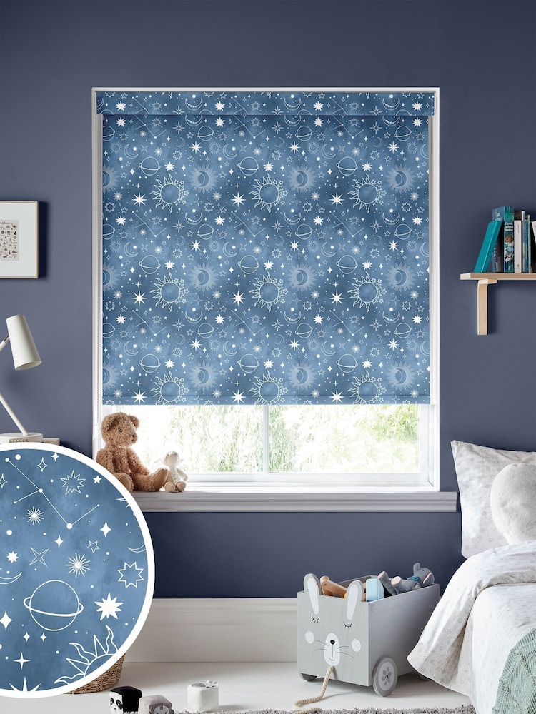 Azure Blue Moon Made To Measure Roller Blind - Image 1 of 6