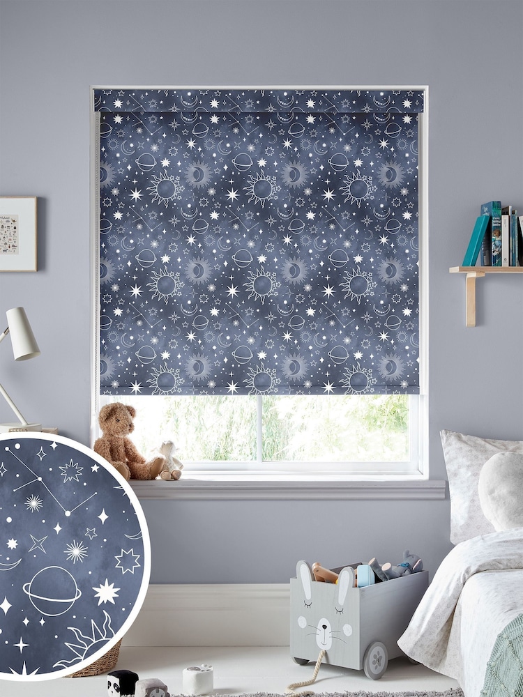 Ink Blue Moon Made To Measure Roller Blind - Image 1 of 7