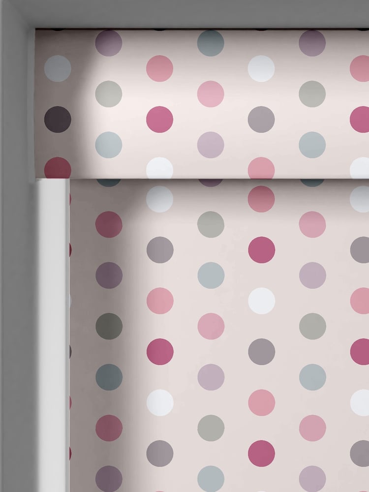 Blush Pink Polka Dots Made To Measure Roller Blind - Image 2 of 6