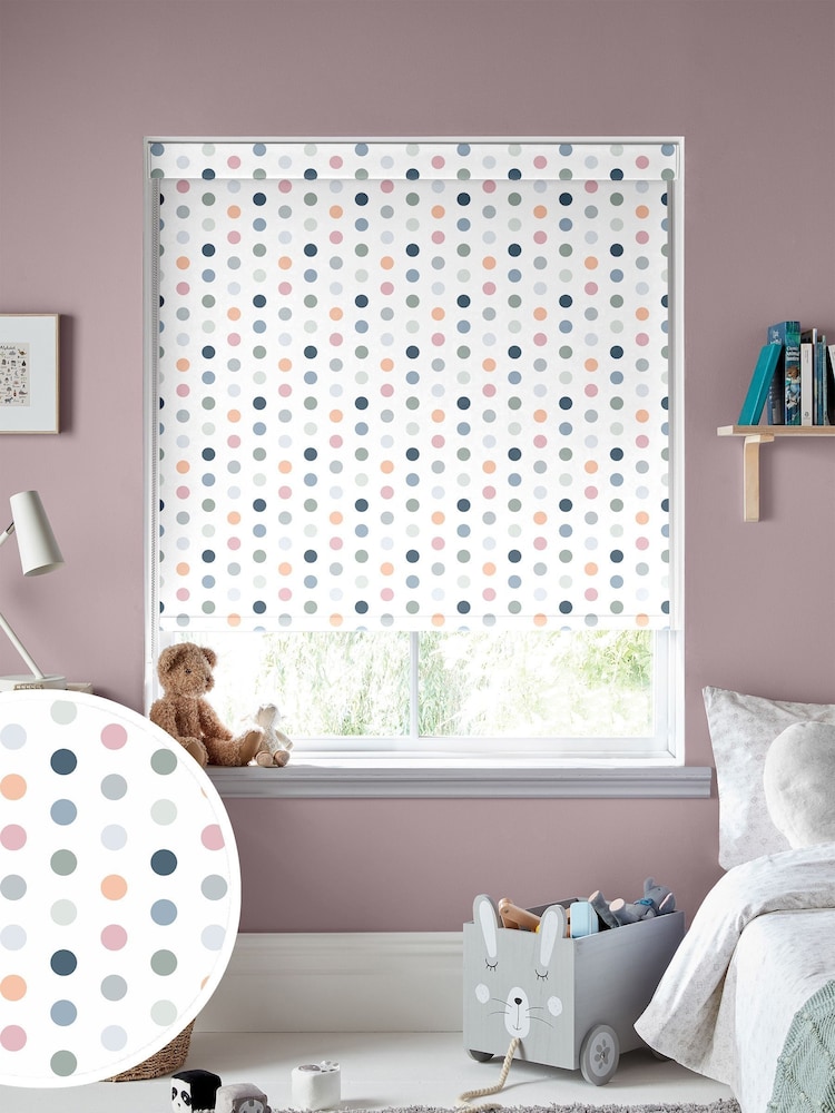 White Polka Dots Made To Measure Roller Blind - Image 1 of 6