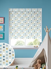 Sky Blue Polka Dots Made To Measure Roller Blind - Image 1 of 6