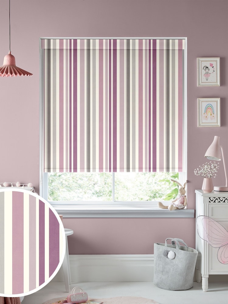 Pink Stripe Made To Measure Roller Blind - Image 1 of 6