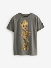 Groot Charcoal Grey Guardians Of The Galaxy License Short Sleeve T-Shirt (3-16yrs) - Image 1 of 2