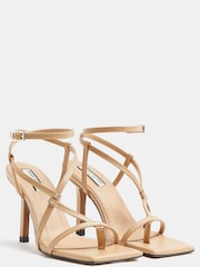 River Island Cream Asymmetrical Barely There Sandals - Image 3 of 5