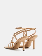 River Island Cream Asymmetrical Barely There Sandals - Image 4 of 5
