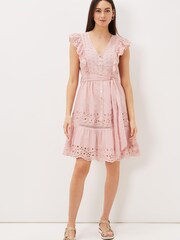 Phase Eight Pink Illa Broderie Eyelet Dress - Image 2 of 4