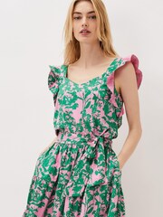Phase Eight Cleona Green Printed Dobby Co-Ord Top - Image 1 of 5