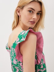 Phase Eight Cleona Green Printed Dobby Co-Ord Top - Image 2 of 5