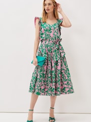 Phase Eight Cleona Green Printed Dobby Co-Ord Top - Image 3 of 5