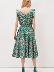 Phase Eight Cleona Green Printed Dobby Co-Ord Top - Image 4 of 5