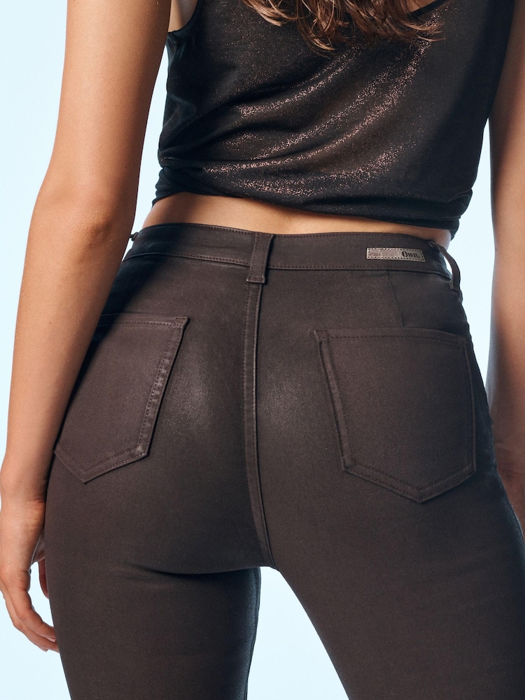 Chocolat Marron enrobé - Jeans skinny taille haute 90s à la cheville - Image 5 of 11