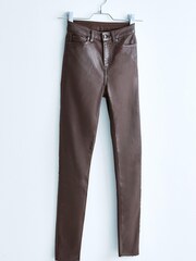 Chocolate Brown Coated High Waist 90s Ankle Skinny Jeans - Image 6 of 11
