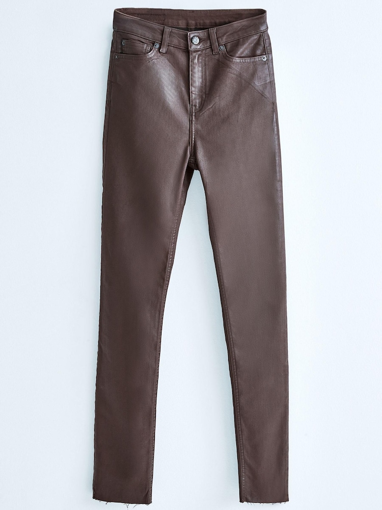 Chocolat Marron enrobé - Jeans skinny taille haute 90s à la cheville - Image 7 of 11