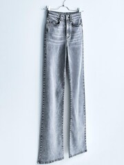 Washed Grey High Waist Wide Leg Jeans - Image 1 of 7