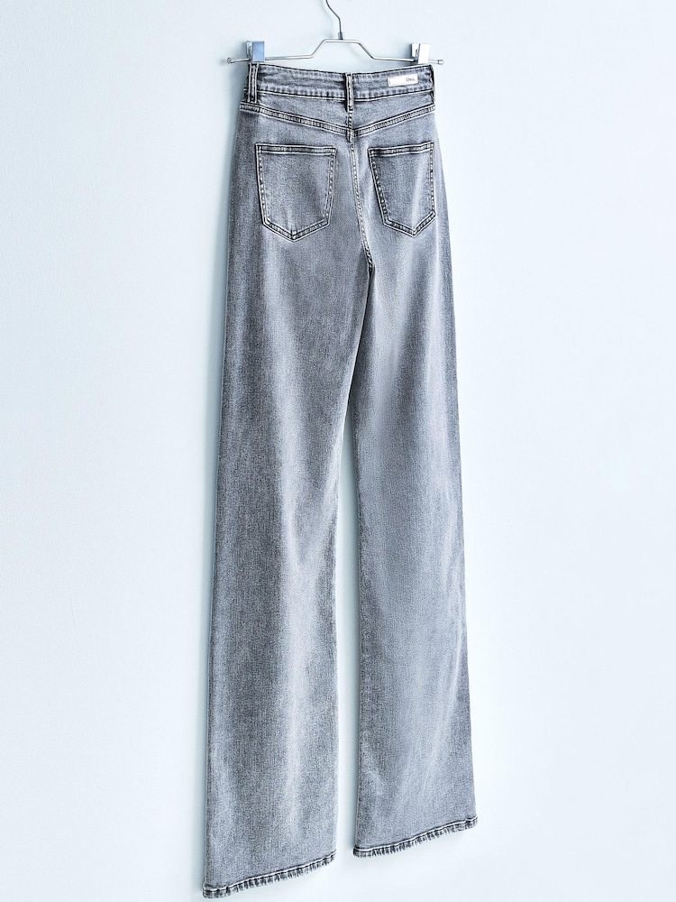 Washed Grey High Waist Wide Leg Jeans - Image 2 of 7