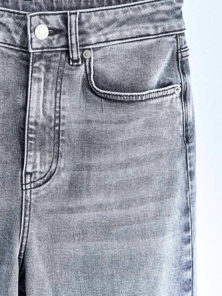 Washed Grey - Dżinsy z szeroką nogawką i wysokim stanem Own. - Image 4 of 7
