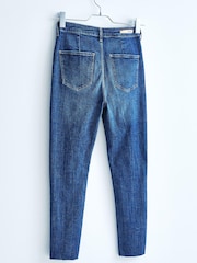 Indigo Blue High Waist 90s Ankle Skinny Jeans - Image 9 of 9