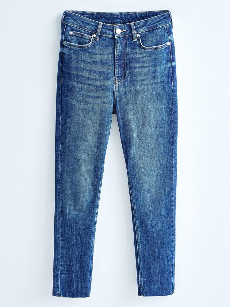 Indigo Blue High Waist 90s Ankle Skinny Jeans - Image 4 of 9